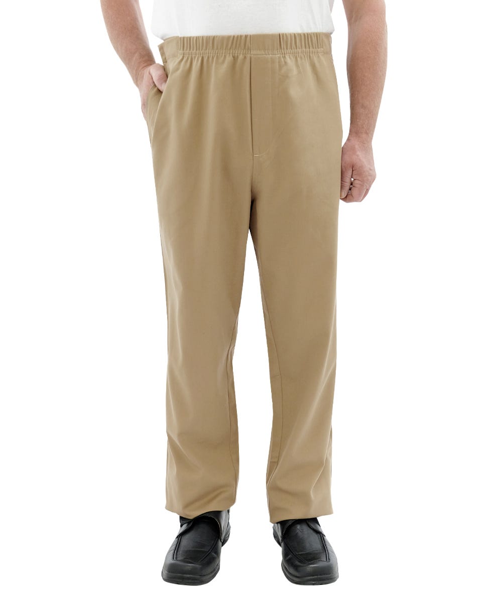 **Men's Comfortable Stretch Cotton Pants - Soft Relaxed Fit for Lounge, Travel & Casual Wear**