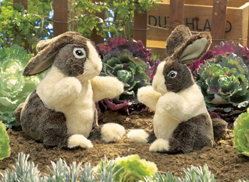 Folkmanis Dutch Rabbit Hand Puppet - Soft Plush Animal Toy for Kids, Storytelling, and Interactive Play | Perfect for Classroom, Theater, and Imaginative Play at Home