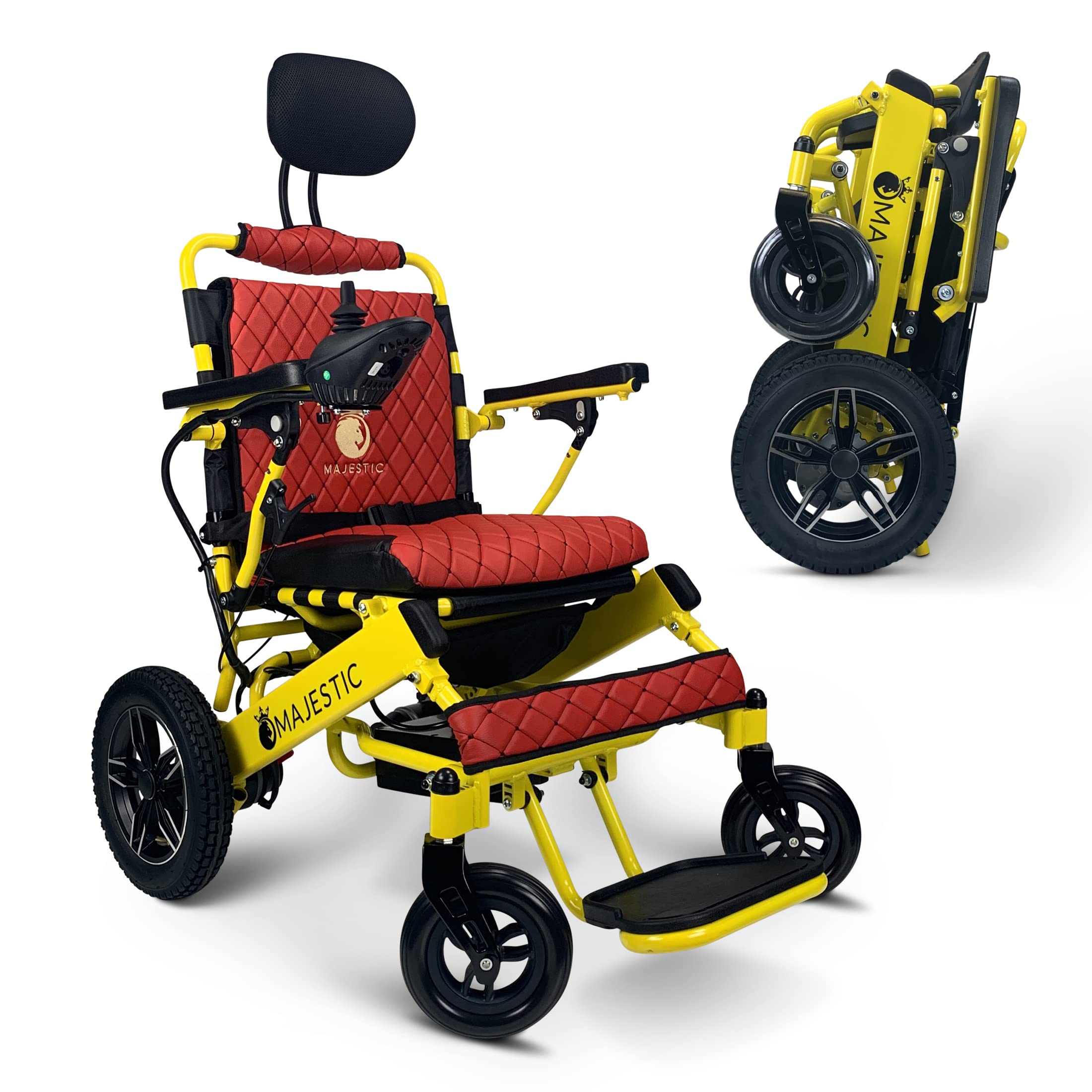 Ultra Lightweight Reclining Electric Power Wheelchair for Adults & Seniors - 500W Motor Heavy Duty Mobility Scooter - Portable Travel Wheelchair with 17.5