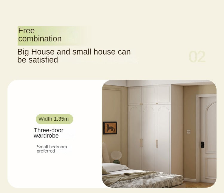 French Cream Pine Solid Wood Wardrobe - Elegant Bedroom Storage for Clothes & Accessories | Perfect for Master Bedroom, Guest Room & Walk-In Closets