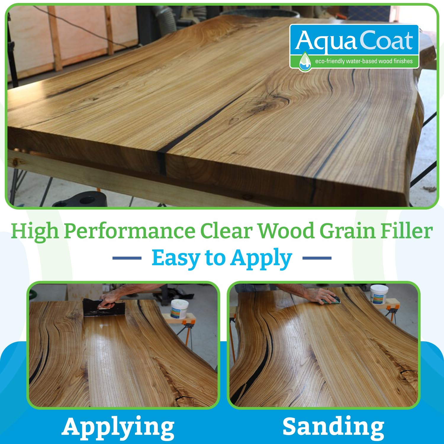 Fast-Drying Aqua Coat Wood Grain Filler Gel - DIY & Professional Use