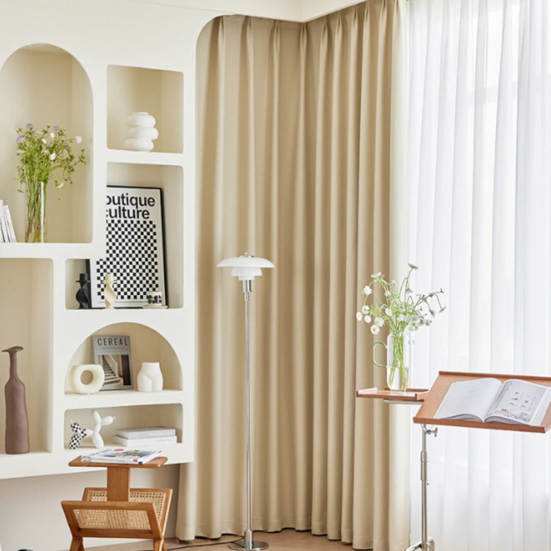 Veda Polyester Fire Retardant Blackout Grommet Curtains - Thermal Insulated Window Drapes for Bedroom, Living Room & Office (Custom Size Available)