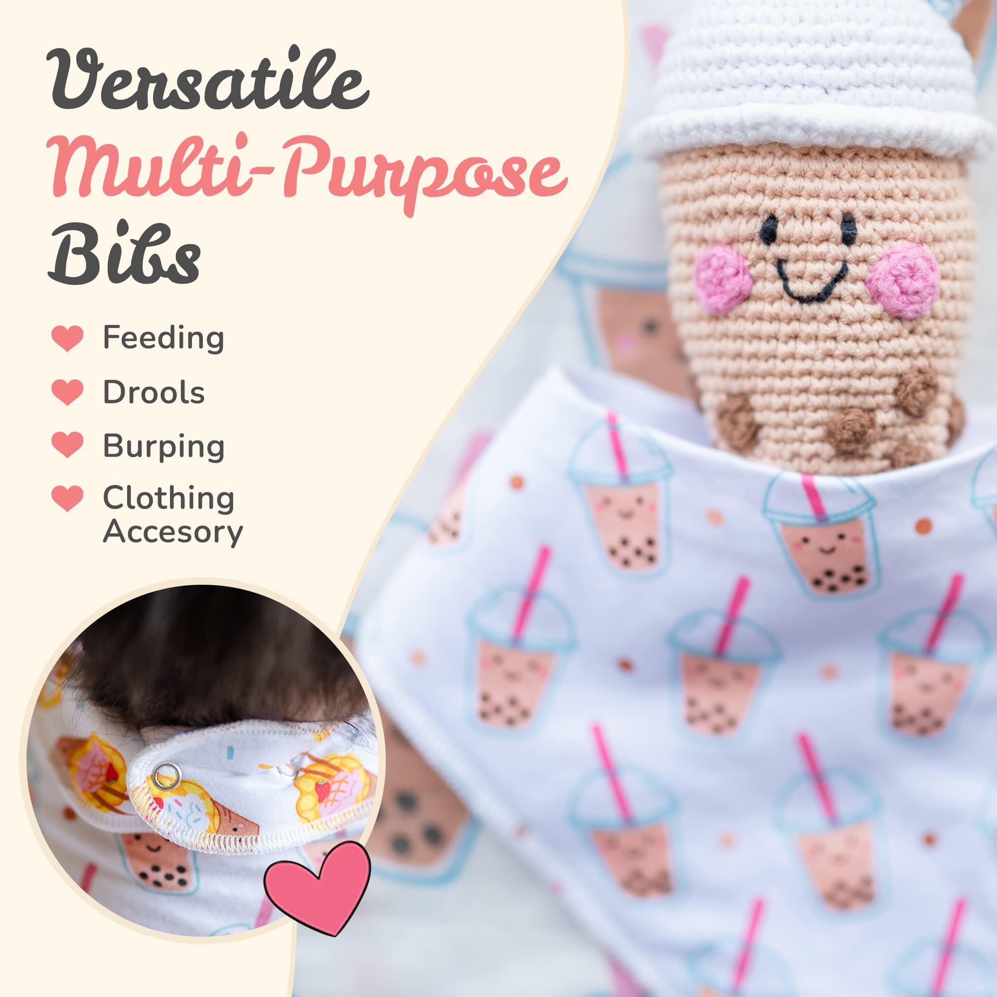 Organic Cotton Bandana Bibs 2-Pack for Babies - Soft Unisex Drool Bibs for Boys & Girls - Perfect for Teething, Drooling & Mealtime - Cute & Absorbent Baby Accessories