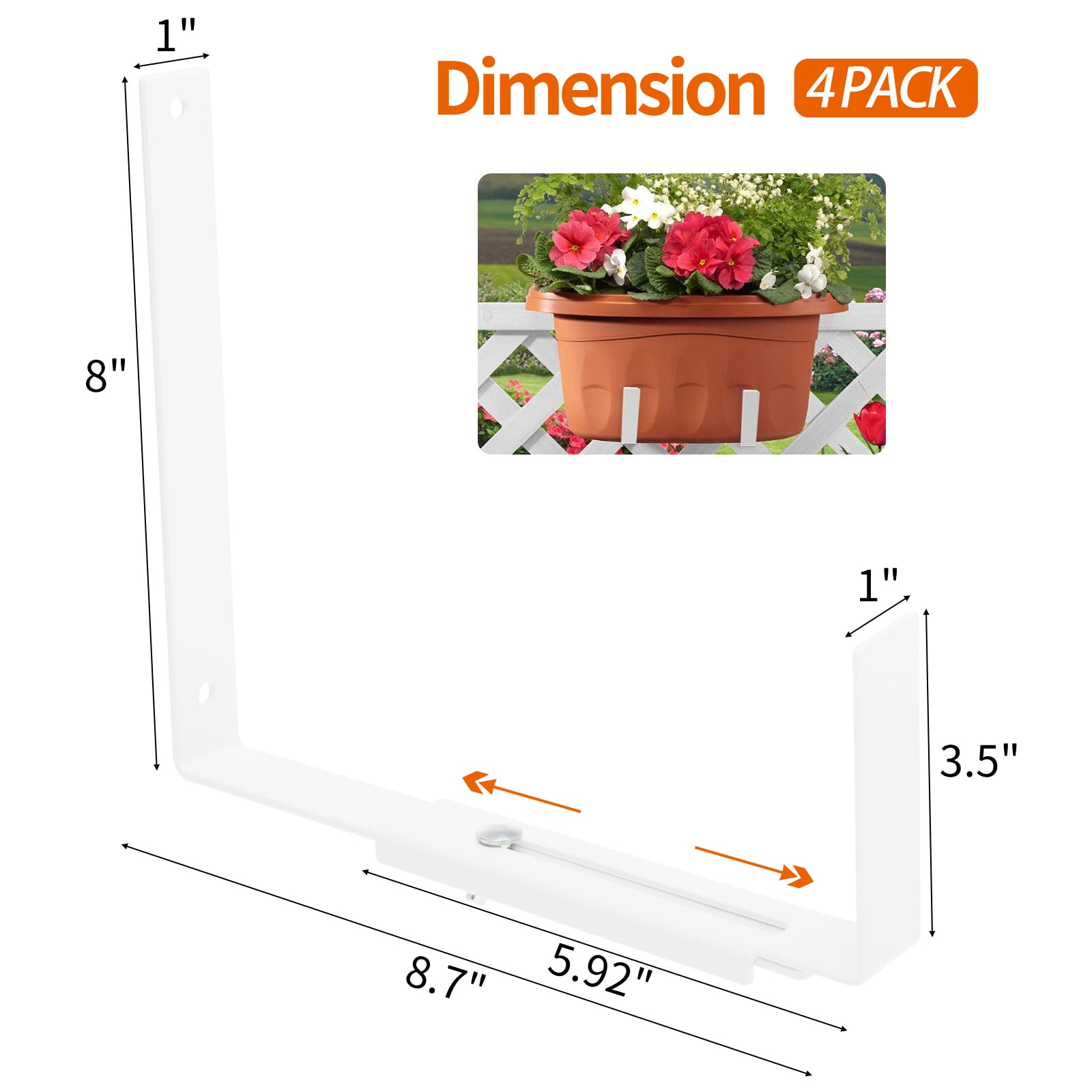 Adjustable Window Box Planter Brackets (5.92