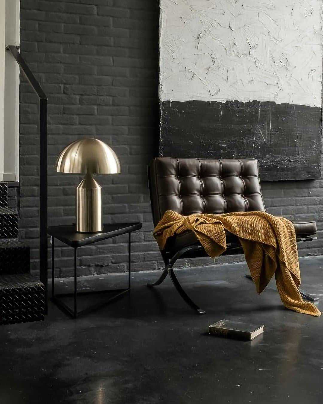 Atollo Modern Metal Table Lamp - Minimalist Design for Living Room, Bedroom & Office - Dimmable LED Desk Light for Home Decor & Workspace Lighting
