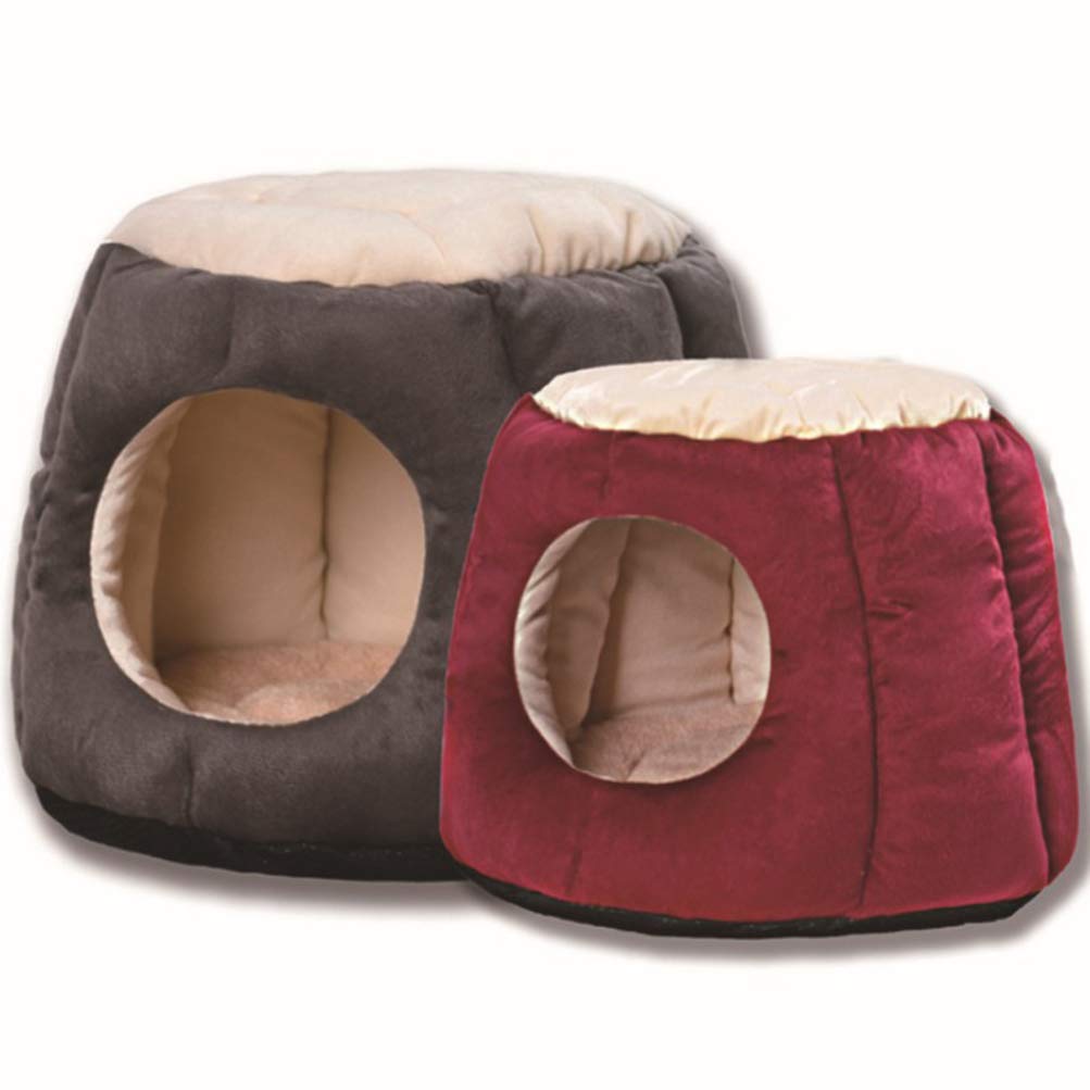 POPETPOP Pet Bed for Cats, Dogs, Guinea Pigs & Rabbits - Soft Round House Tent with Cozy Bedding - Perfect for Hedgehogs, Bunnies & Small Pets - Ideal for Indoor Comfort & Cuddling