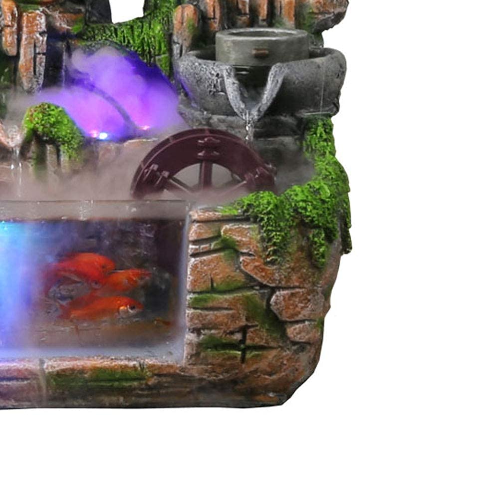 Tabletop Fountain with Waterfall & Humidifier - Natural Rockery Design for Aquariums, Plants & Birds | Indoor Desk Fountain Decor for Office, Home, Bedroom | US Stock | Perfect for Relaxation, Zen Decor & Stress Relief