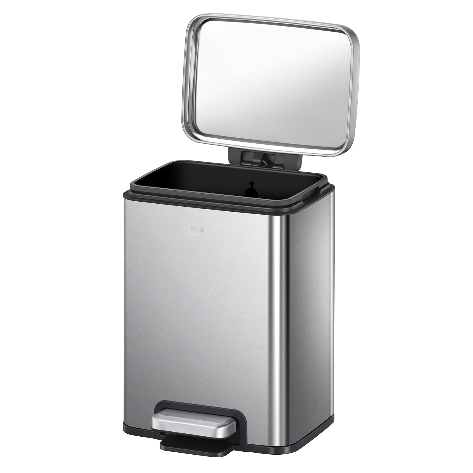 Madison Step Trash Can with Liner - 6L / 1.6 Gallon Stainless Steel Kitchen Garbage Bin for Home, Office & Bathroom Waste Disposal