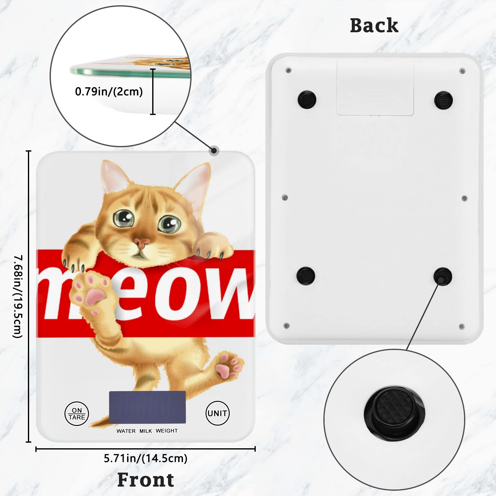 **Waterproof Digital Kitchen Scale for Cat Food - Precise Ounces & Grams Measurement, Ideal for Cooking, Baking & Weight Loss - Perfect for Pet Owners & Home Chefs**
