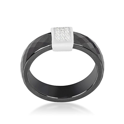 Elegant Black Ceramic Cocktail Ring for Women - Stylish Statement Jewelry for Parties, Weddings & Evening Events