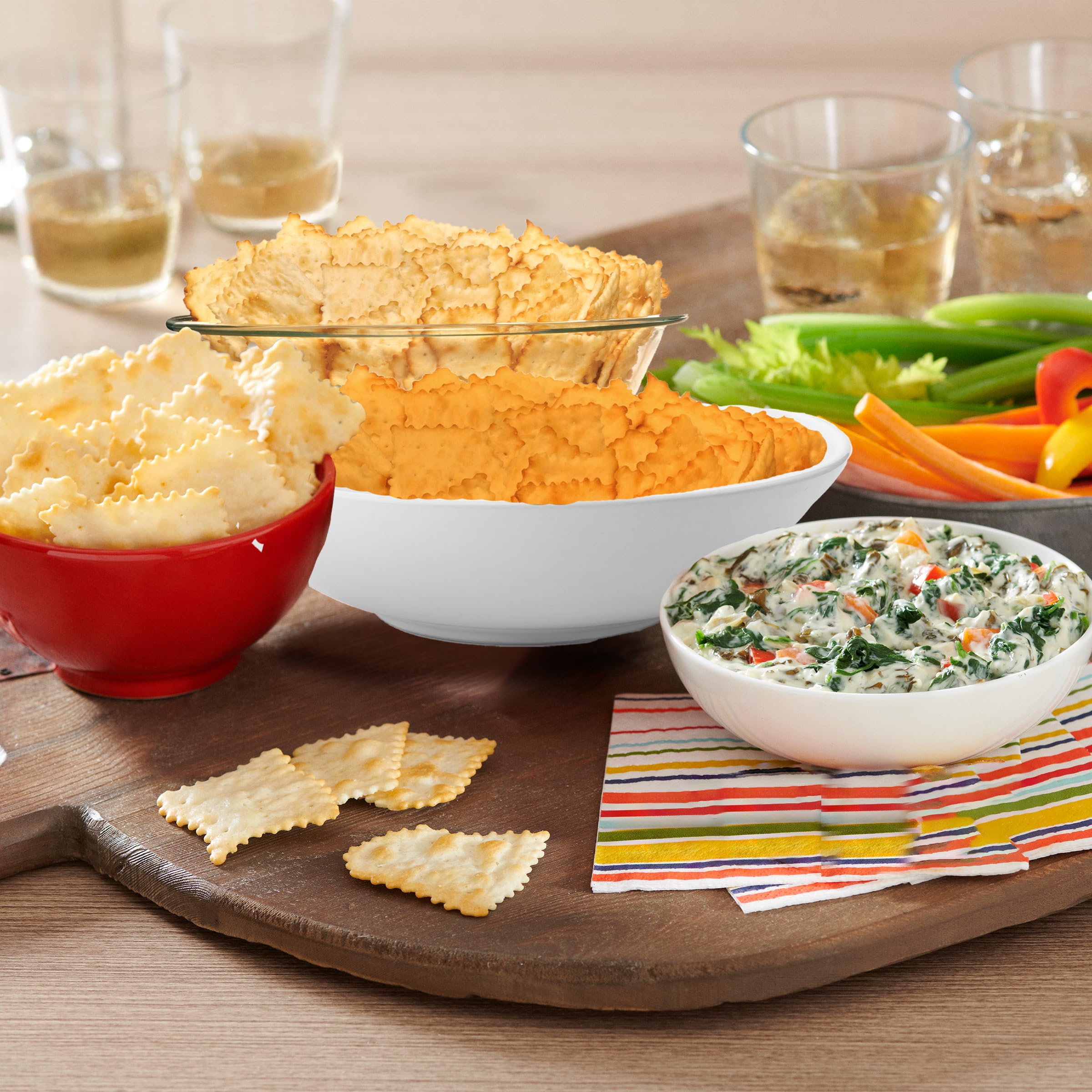 RITZ Toasted Chips Variety Pack - Cheddar, Sour Cream & Onion, Original Flavored Crackers | Bulk Party Snacks for Office, School & Family Gatherings (4 Bags)