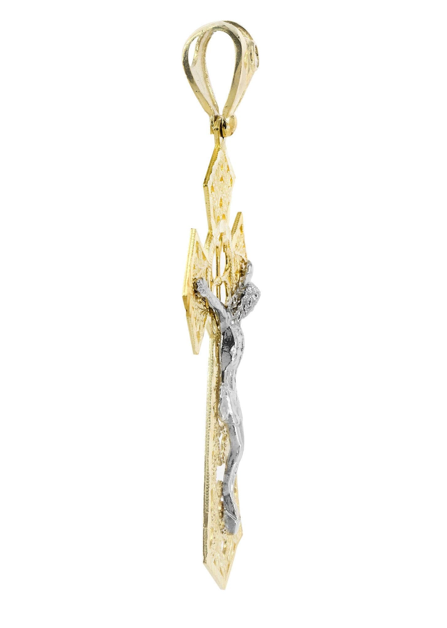 10K Gold Cross Pendant for Women & Men - 16.7 Grams Religious Jewelry - Perfect for Baptism, First Communion, Confirmation & Everyday Wear