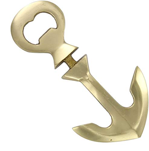 Anchors Aweigh Brass Nautical Bottle Opener - Vintage Style Bar Tool for Beer & Soda - Perfect for Beach Parties, Boat Trips & Nautical Themed Events