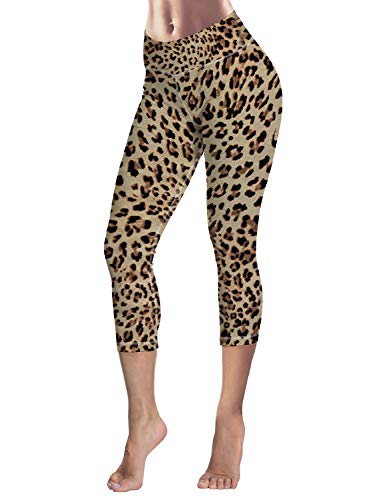 Women's Cropped Yoga Pants with Skull Print - Fitness & Workout