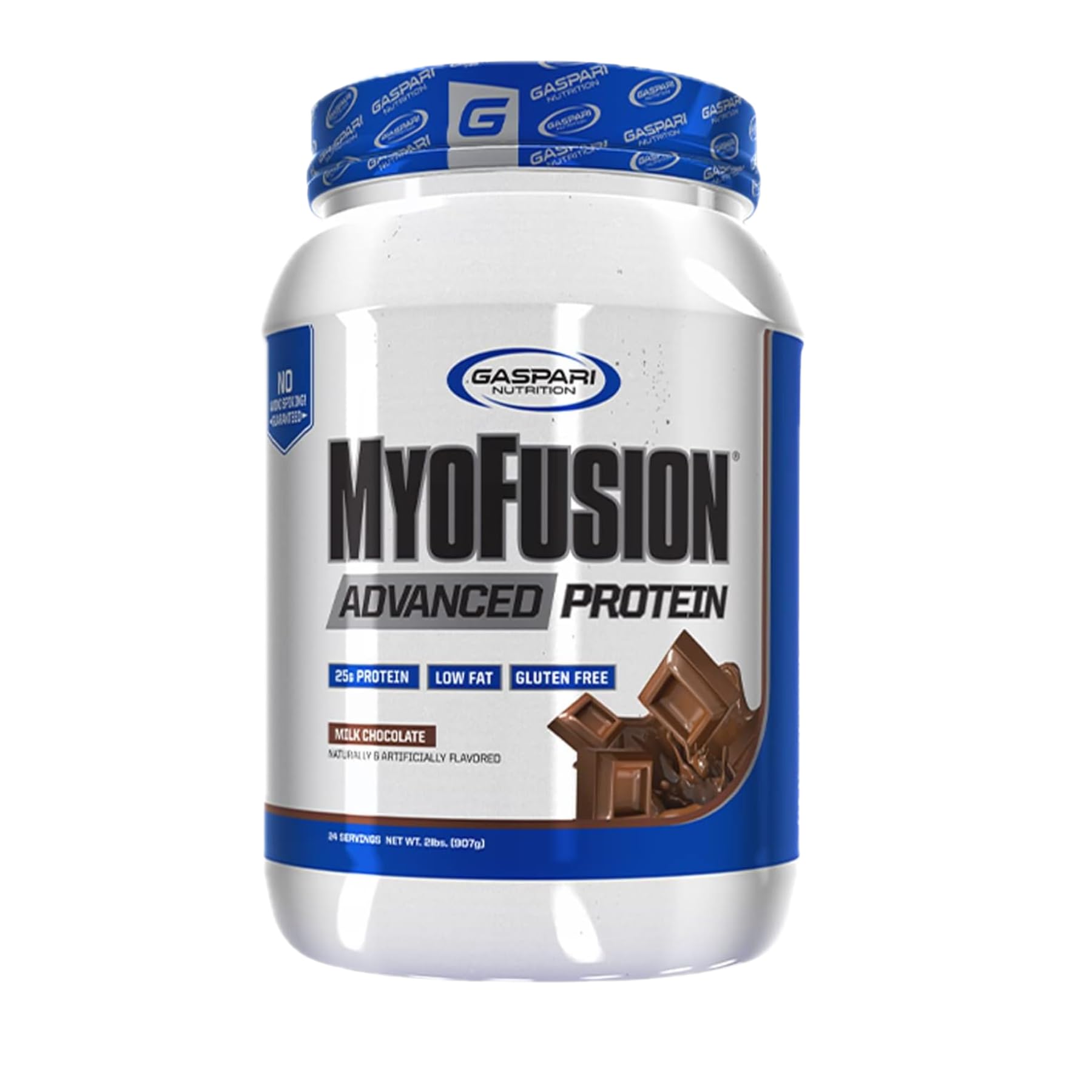 Gaspari Nutrition Myofusion Advanced Protein Powder - Whey, Casein & Isolate Protein Blend, Low Fat, Gluten Free, 2lbs Chocolate - Ideal for Post-Workout Recovery & Muscle Growth