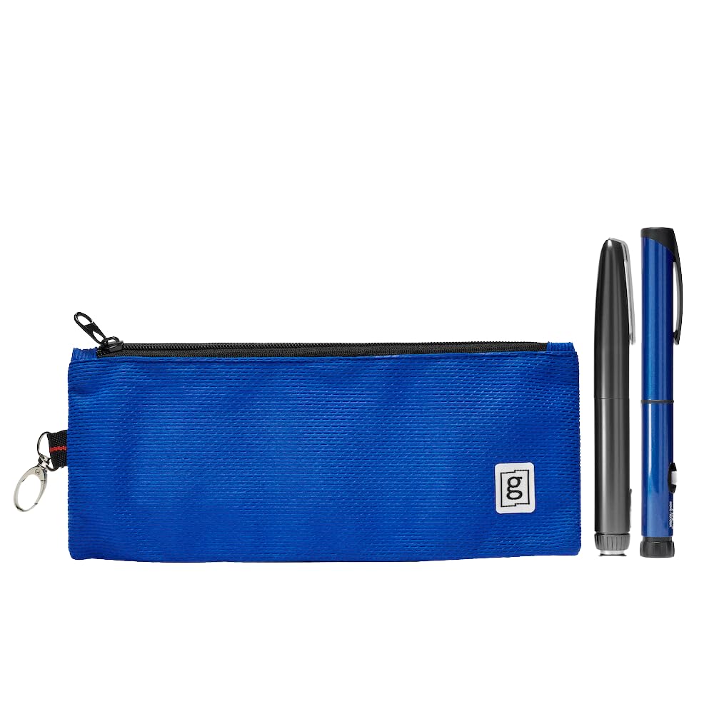 Glucology Insulin Cooling Wallet Pouch - Portable Diabetic Travel Case for Insulin Storage | No Ice Pack or Batteries Needed | Innovative Temperature Control Technology | Compact & Lightweight | Perfect for Air Travel, Hiking, and Daily Use | Blue Zipper Wallet