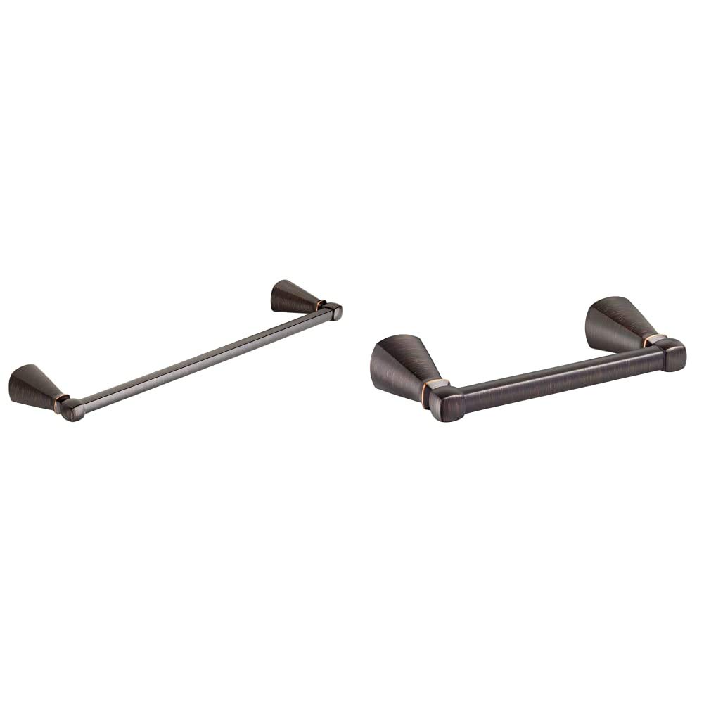 American Standard 7018018.278 Edgemere 18-Inch Bathroom Towel Bar with Toilet Paper Holder in Legacy Bronze - Perfect for Modern Bathrooms & Powder Rooms
