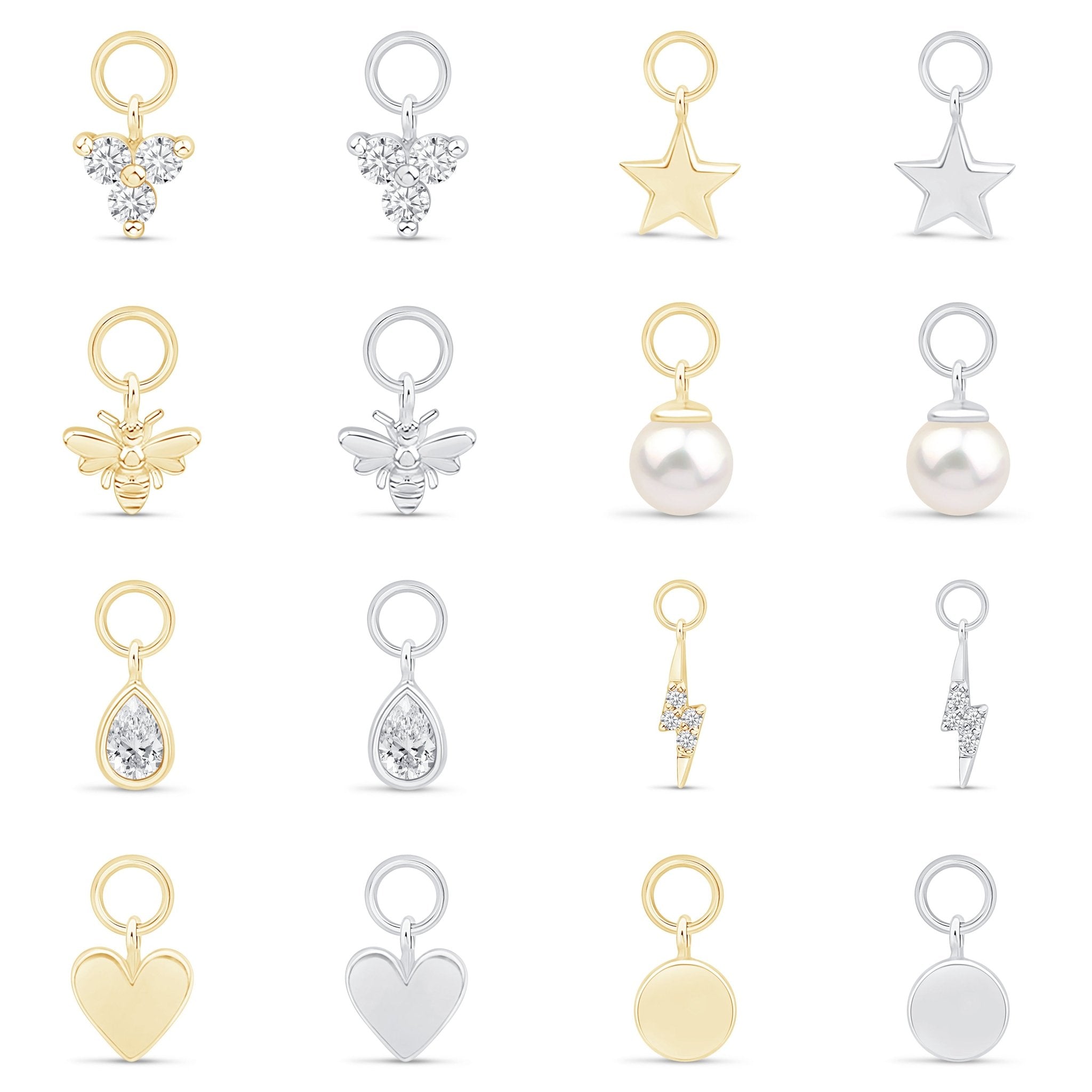 14K Yellow Gold Bee Charm Hoop Earrings - Dainty & Elegant Jewelry for Women, Perfect for Everyday Wear, Gifts & Special Occasions