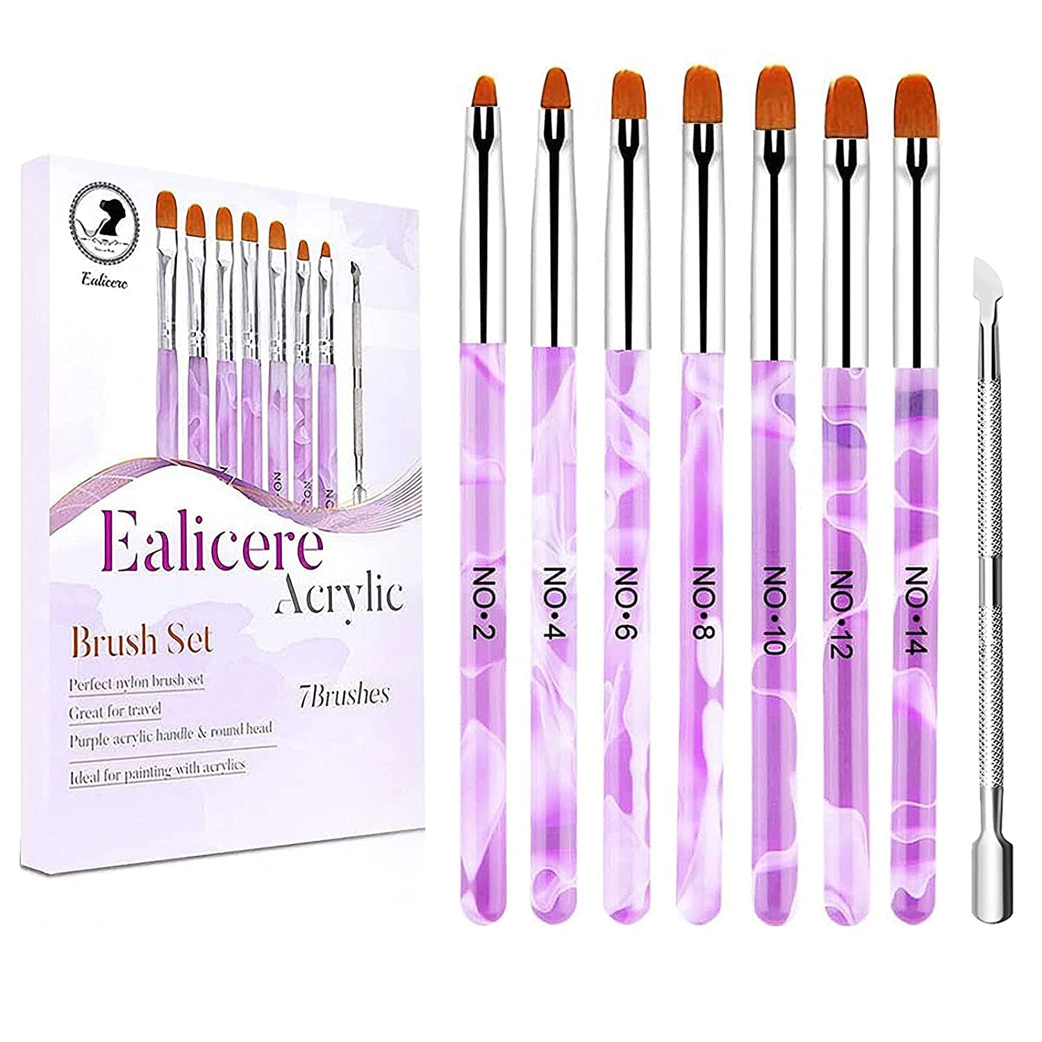 7Pcs Nail Art Brushes Set for UV Gel Nail Design - Includes Nail Art Brushes, Dotting Tools & Nail Stamping Templates for Professional Nail Extension & Decoration (Perfect for Salon, Home Manicure & DIY Nail Art)