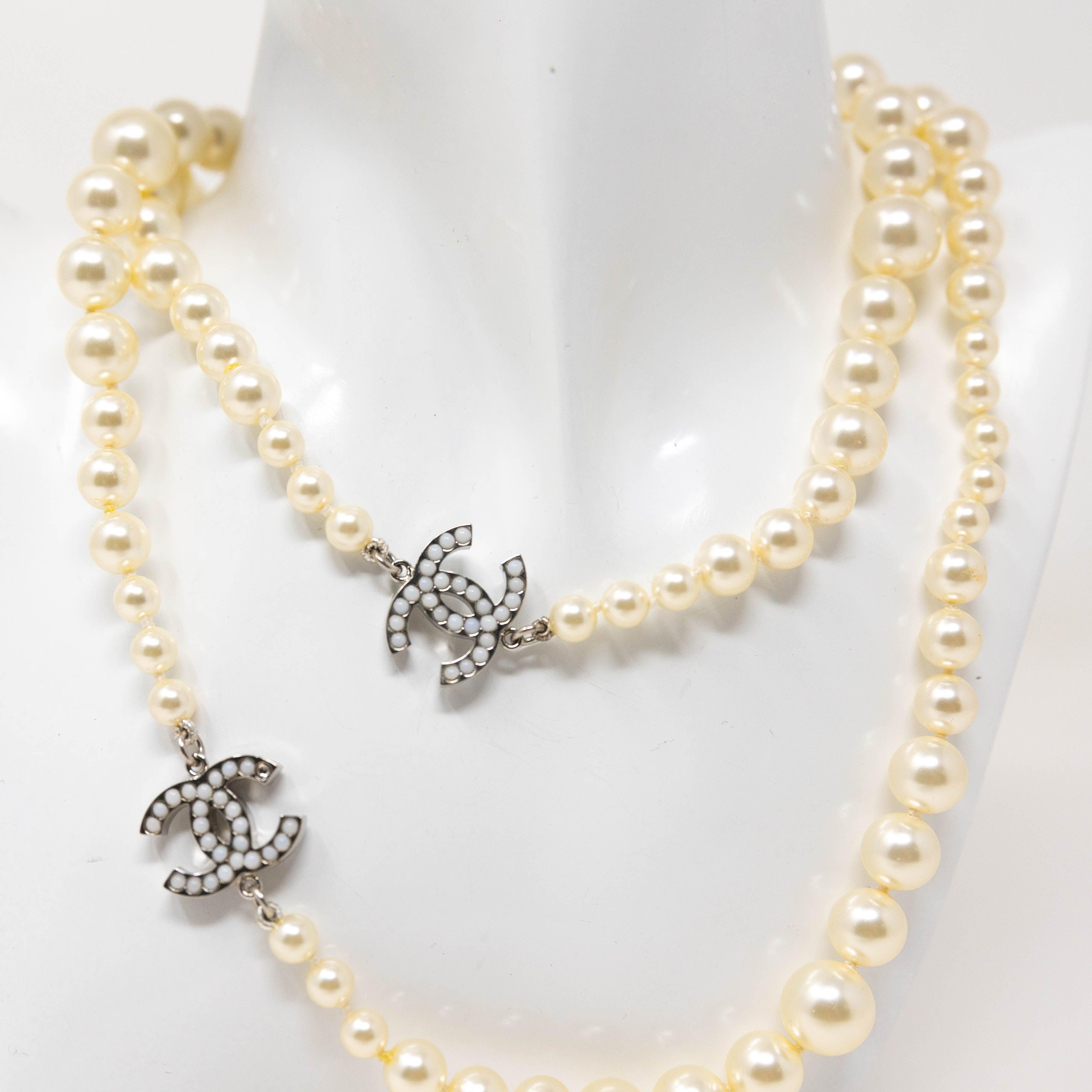Chanel Pearl CC Long Necklace for Women - Luxury Fashion Jewelry for Elegant Evening Wear & Special Occasions