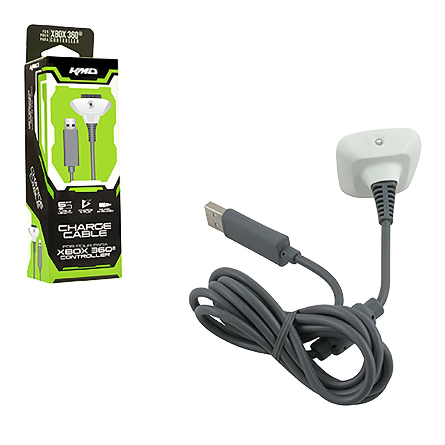 KMD 360 Komodo Charger & Charge Cable for Xbox 360 Controller - Fast Charging USB Power Cord with LED Indicator - Perfect for Gaming Sessions & Travel Accessories
