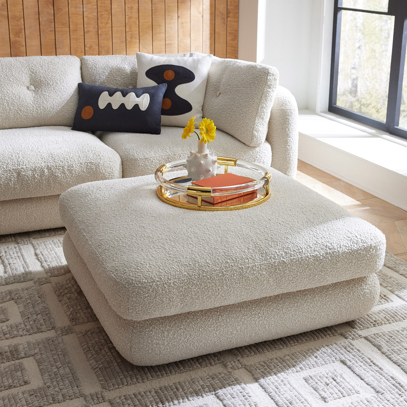 Pompidou Ottoman - Modern Round Storage Ottoman with Lift Top, Upholstered Footrest Stool for Living Room, Bedroom, and Office - Perfect for Extra Seating, Storage, and Home Decor