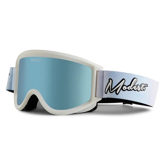 2025 Team Modest Swimming Goggles - White & Crystal Clear Lens for Competitive Swimmers - Perfect for Pool Training and Swim Meets
