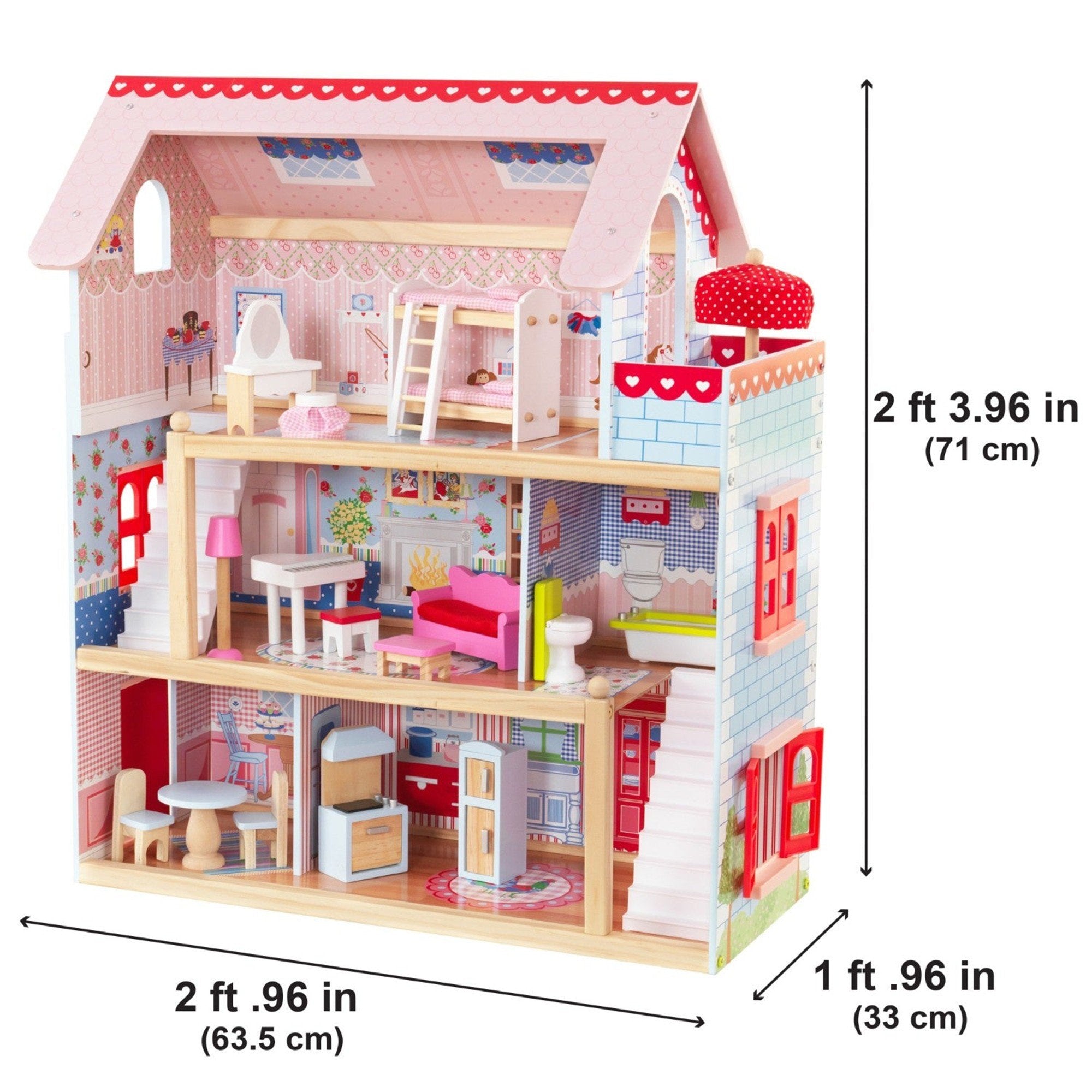 KidKraft Wooden Dollhouse with Furniture & Accessories - Perfect for Pretend Play, Gift for Girls & Boys Ages 3+