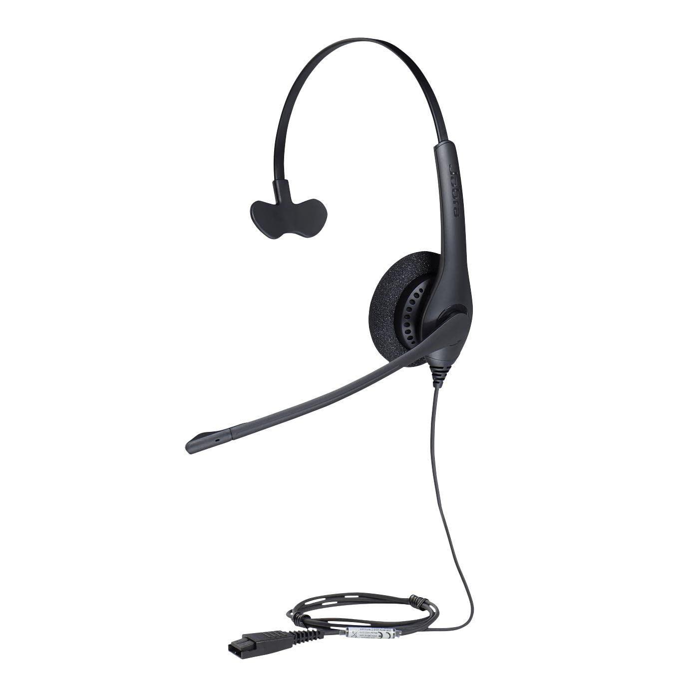 Jabra Biz 1500 Mono Headset with Noise-Cancelling Mic - Quick Disconnect On-Ear Headphone for Deskphones, Volume Spike Protection, Black - Perfect for Call Centers, Office Communications & Remote Work