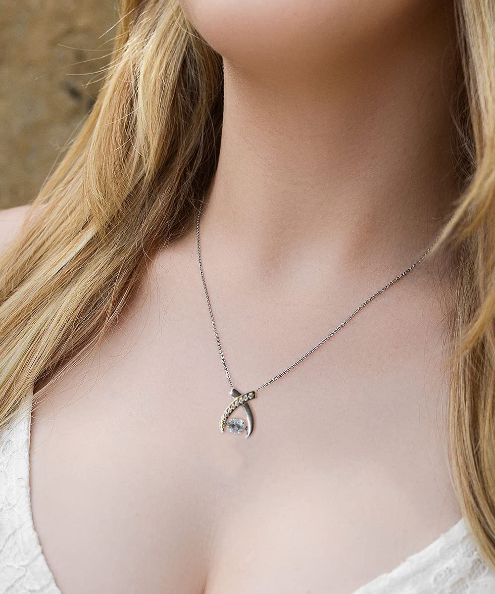 Funny Sister-in-Law Gift - Dancing Wishbone Necklace for Women | Cute & Meaningful Jewelry Present for Sister from Sister | Perfect for Birthdays, Christmas & Family Gatherings
