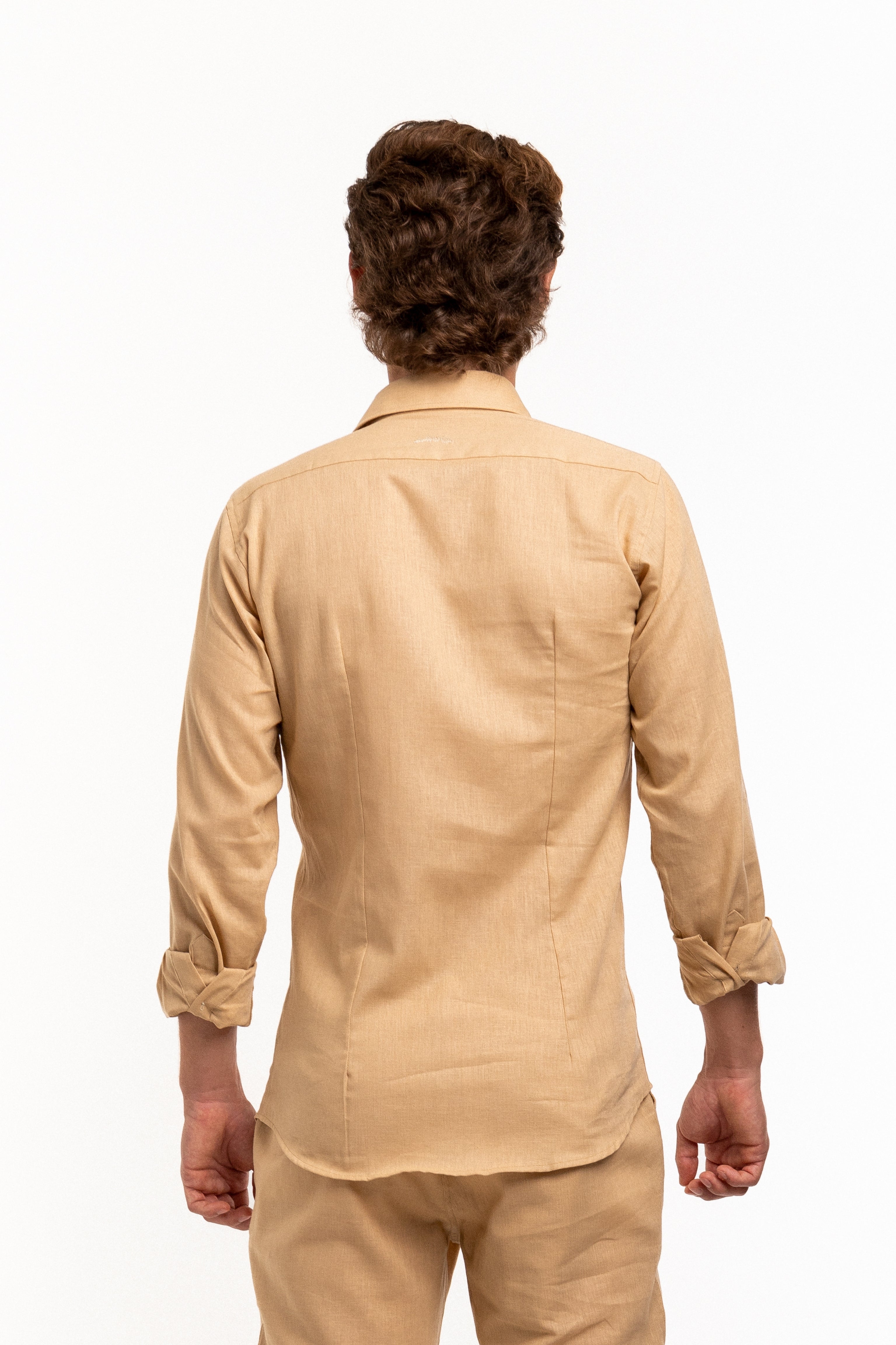Stylish Cannes Caramel Linen Shirt for Men & Women | Breathable Summer Casual Wear | Perfect for Beach Vacations, Date Nights & Office Outfits