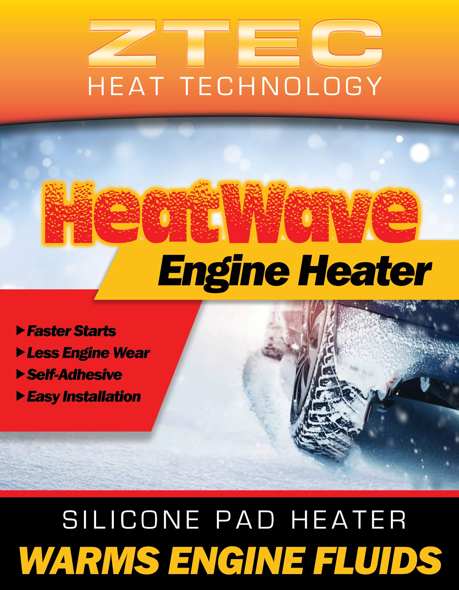 60W Engine Block Heater Pad for 4-Cylinder Cars - Efficient Oil & Fluid Warming in Cold Weather | Winter Engine Protection & Cold Start Solution