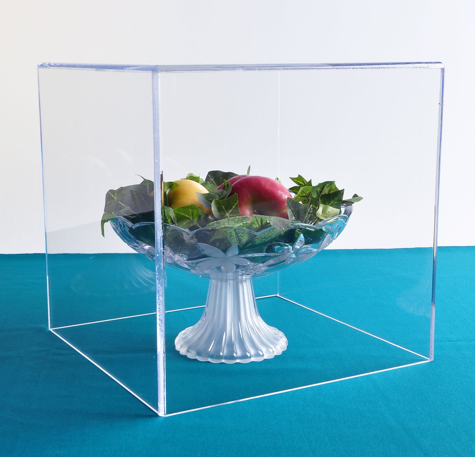 8 Inch Clear Acrylic Display Cube - 5 Sided Showcase Box for Collectibles, Jewelry & Retail Displays | Durable 8