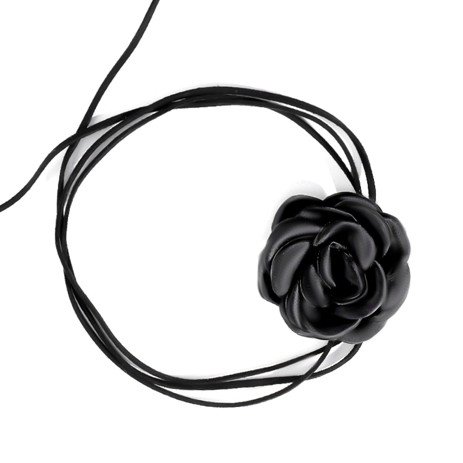 LUTER Adjustable Velvet Flower Necklace for Women - Rose Fabric Choker with Chain, Elegant Bridal Wedding Party Birthday Gift for Girls & Women (Black) | Perfect for Prom, Date Night & Special Occasions