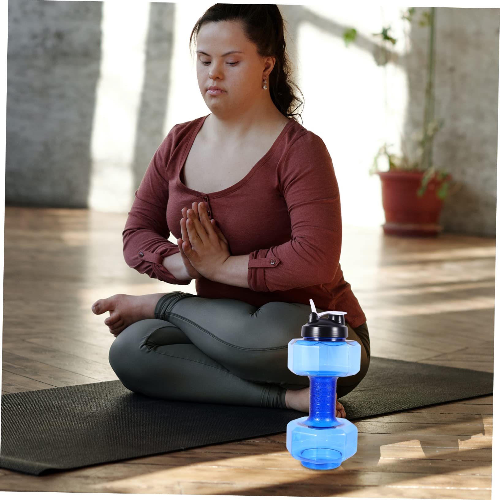 BESPORTBLE 2600ml Dumbbell Shaped Water Bottle - Leak Proof & Durable Gym Bottle for Fitness, School & Office - Perfect for Workouts, Hydration at Work & Sports Activities