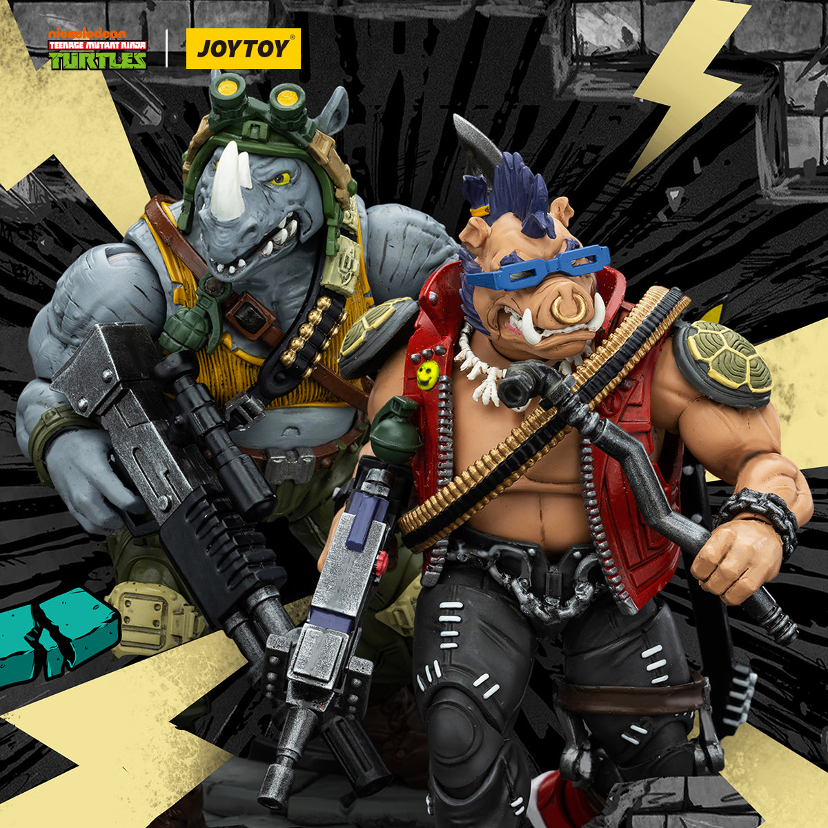 1/18 Scale JOYTOY TMNT Action Figure - Beebop & Rocksteady Collectible Set for Teenage Mutant Ninja Turtles Fans | Perfect for Display, Gifts, and Action Figure Collections