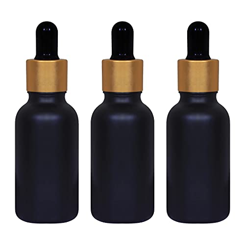 Black Matte Bottles with Gold Dropper