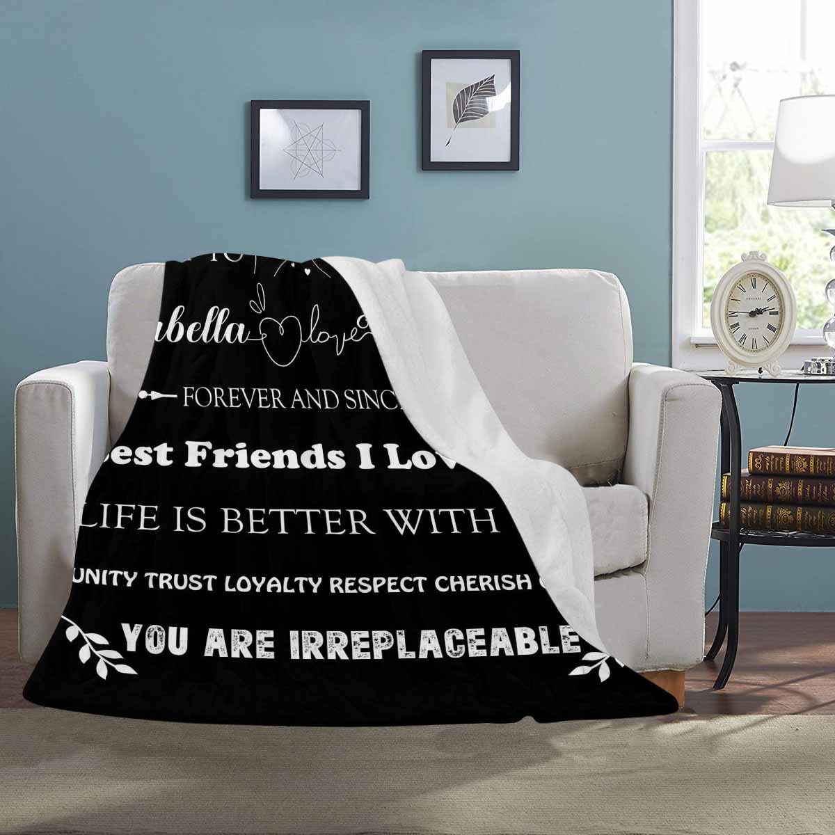 Best Friend Birthday Gifts for Women - Unique Personalized Throw Blanket for Sister & Bestie - 60