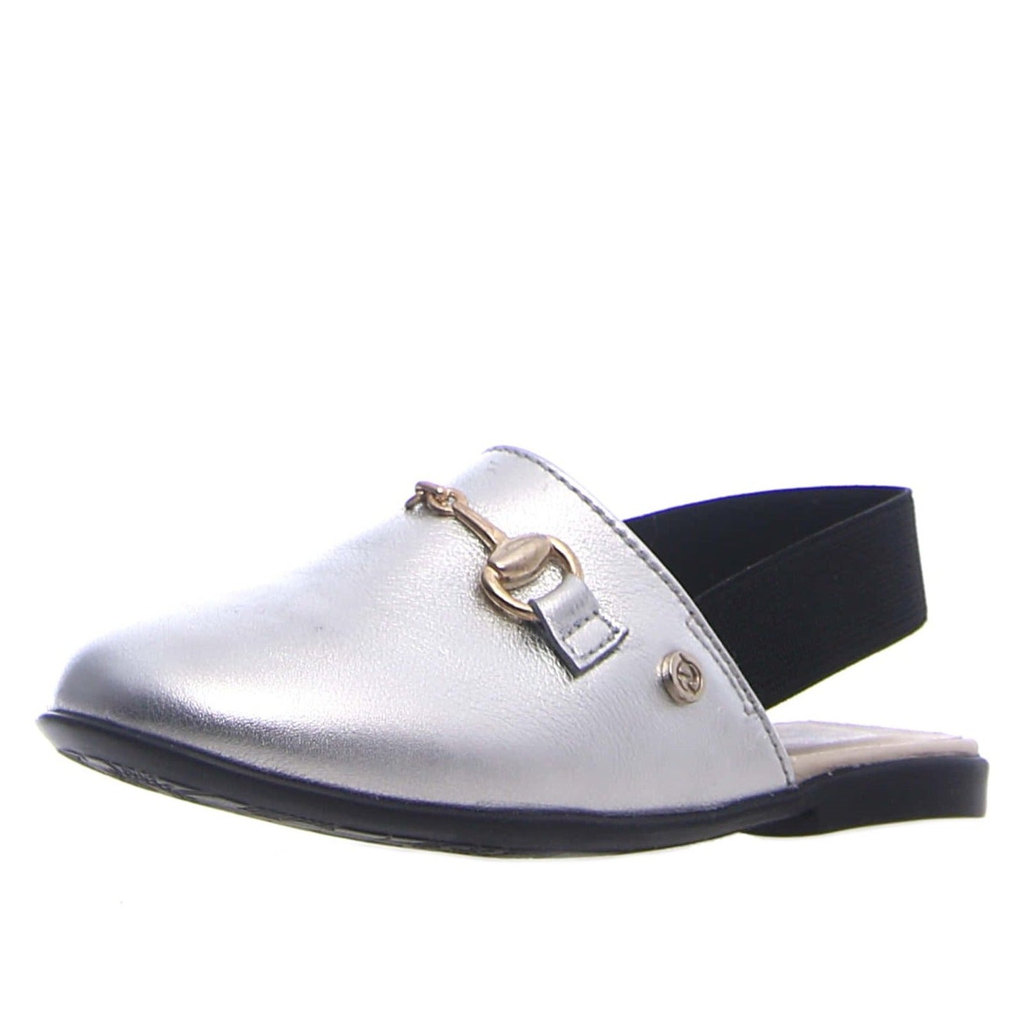 Naturino Girl's Vieste Silver Sling Back Mule Shoes - Comfortable & Stylish for School, Playdates & Special Occasions
