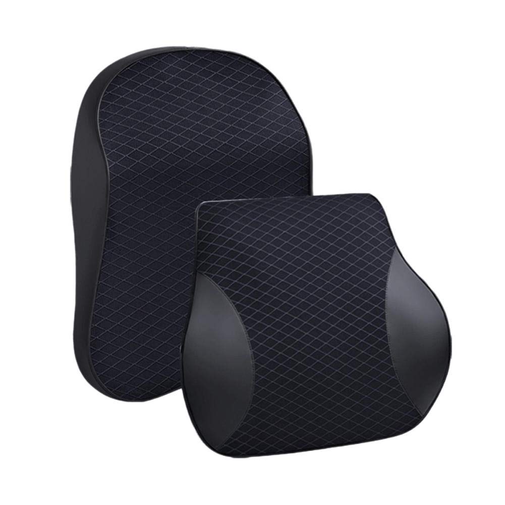 Comfortable HJPOQZ Car Neck Pillow & Lumbar Support Cushion - Ergonomic Seat Back Rest for Long Drives, Travel & Office Chairs - Perfect Car Accessories for Road Trips & Commuting