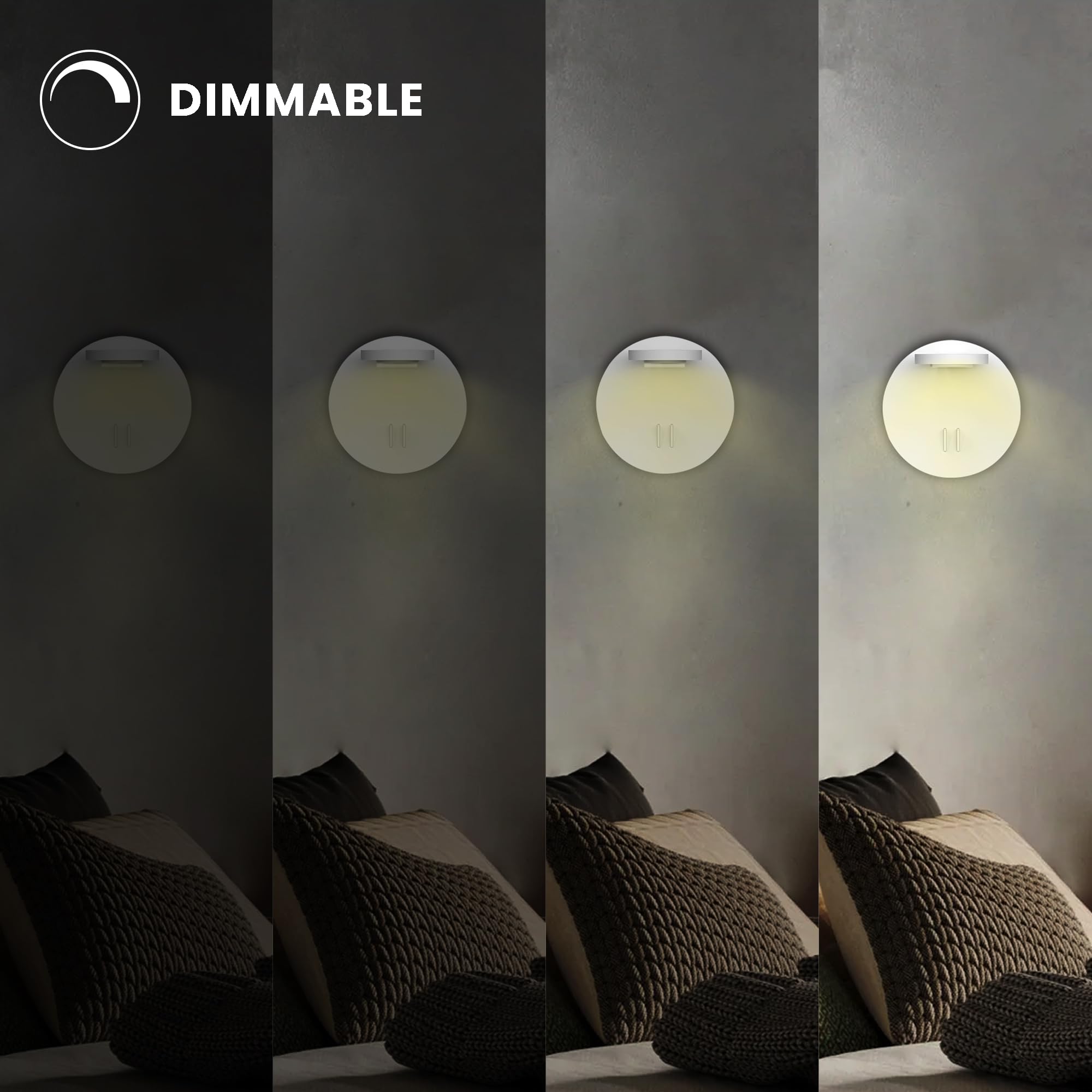 LEDMyplace 14W LED Wall Sconce - 3000K Warm White Indoor Bedroom Light, 558 Lumens, 120V, High CRI, White Acrylic Shade, Sand White Finish - Perfect for Hallway, Living Room & Bedroom Lighting