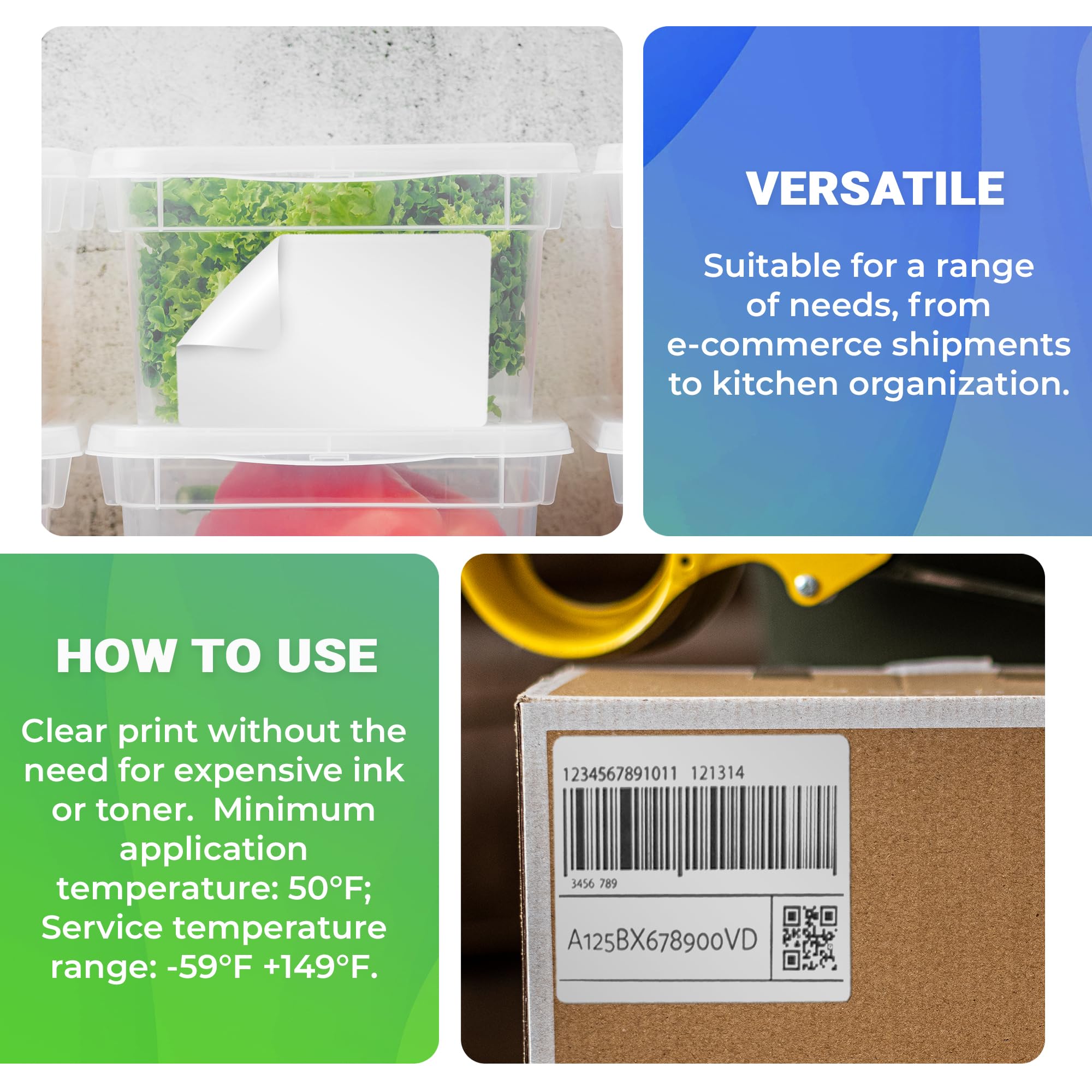 4x6 Direct Thermal Shipping Labels - 4000 Adhesive Stickers Fanfold Pack | USA Made | Zebra & Eltron Printer Compatible | Perfect for E-Commerce, Logistics & Warehouse Labeling