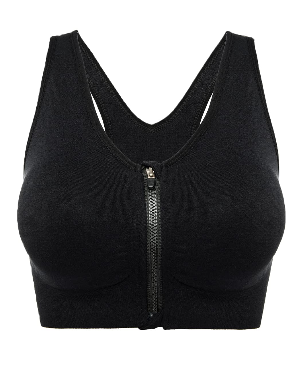 FUTATA Women's High Impact Sports Bra with Front Zipper & Racerback Design - Supportive Workout, Yoga, Running, Gym, and Activewear for Women