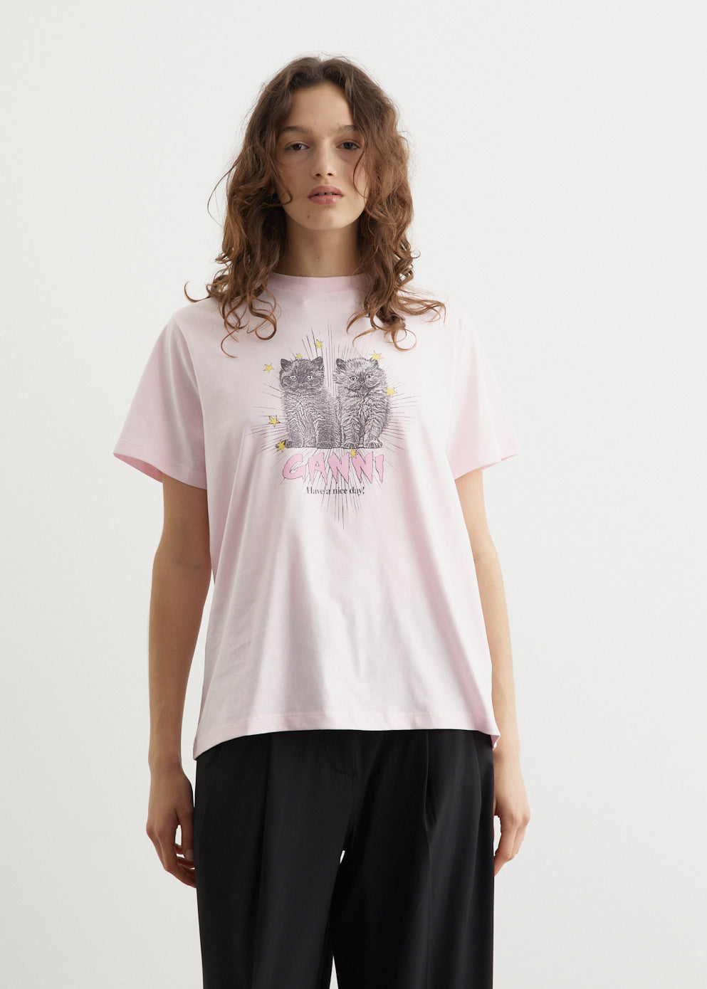 Soft Basic Jersey Kitten Relaxed T-Shirt for Women & Men - Comfortable Cotton Tee for Casual Wear, Lounge & Everyday Outfits