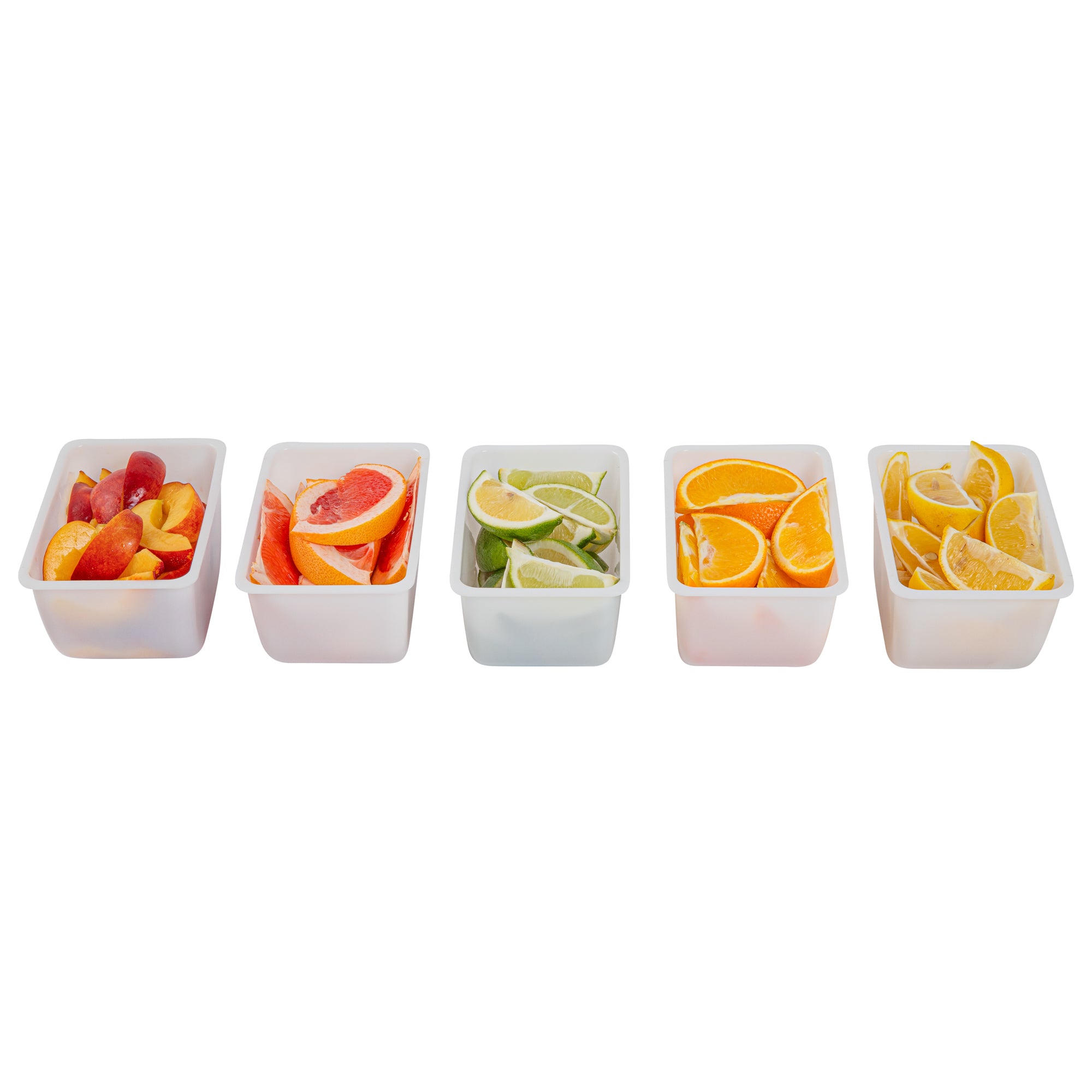 Bar Lux 1.25 Pint White Plastic Insert for 5 Compartment Condiment Caddy - 1 Count Box - Perfect for Restaurants, Catering, and Food Service Organization