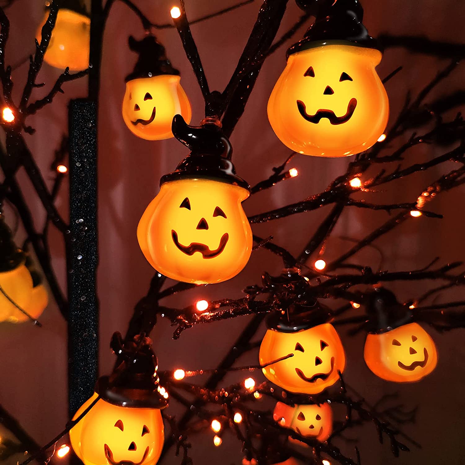 Halloween Black Spooky Tree with LED Lights - Outdoor & Indoor Halloween Decorations for Party, Yard, Porch, and Haunted House Decor
