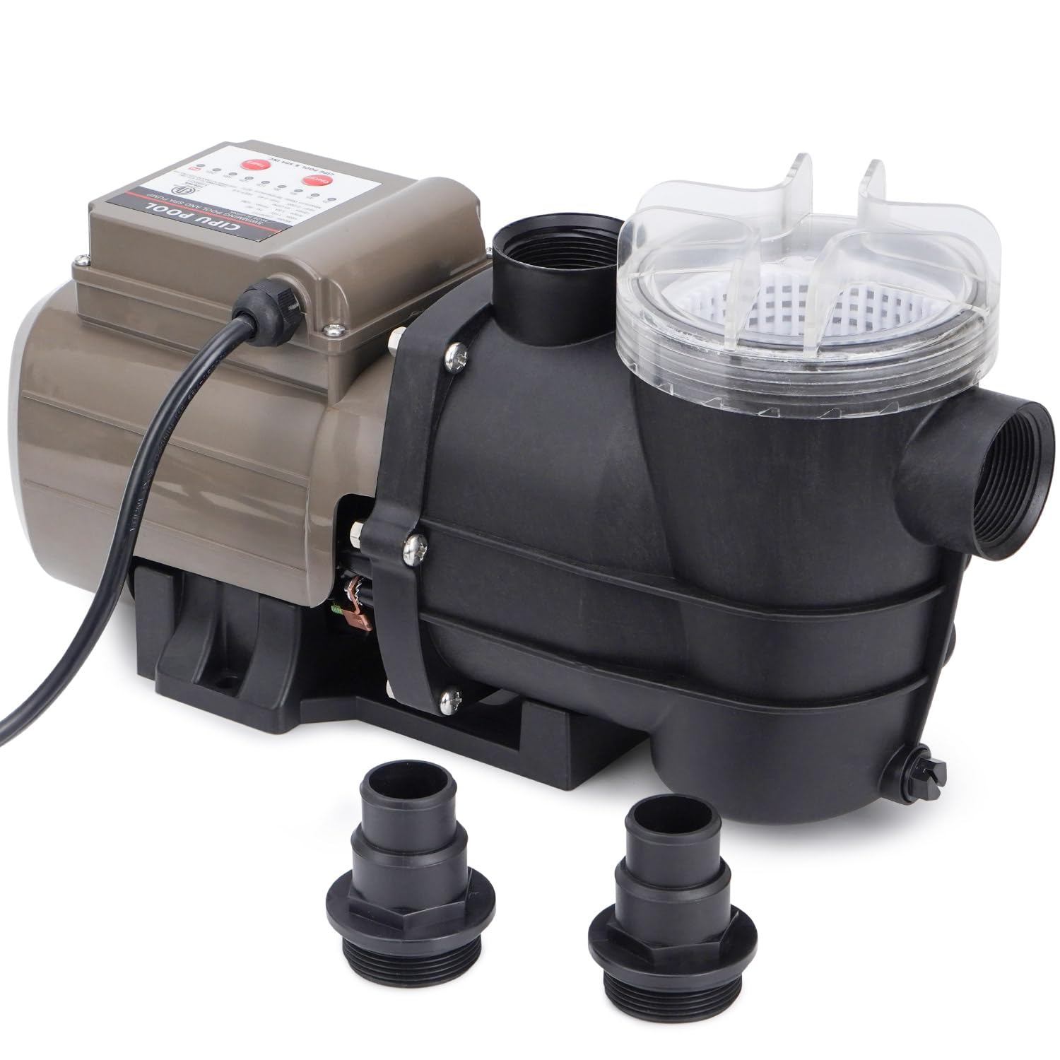 2700GPH 115V Self Priming Pool Pump with Timer - 0.35HP Powerful Above Ground Swimming Pool Pump with Filter Basket, Low Noise Water Circulation for Pools, Hot Tubs & Spas - Ideal for Backyard Swimming Pools, Garden Water Features and Outdoor Water Filtration Systems