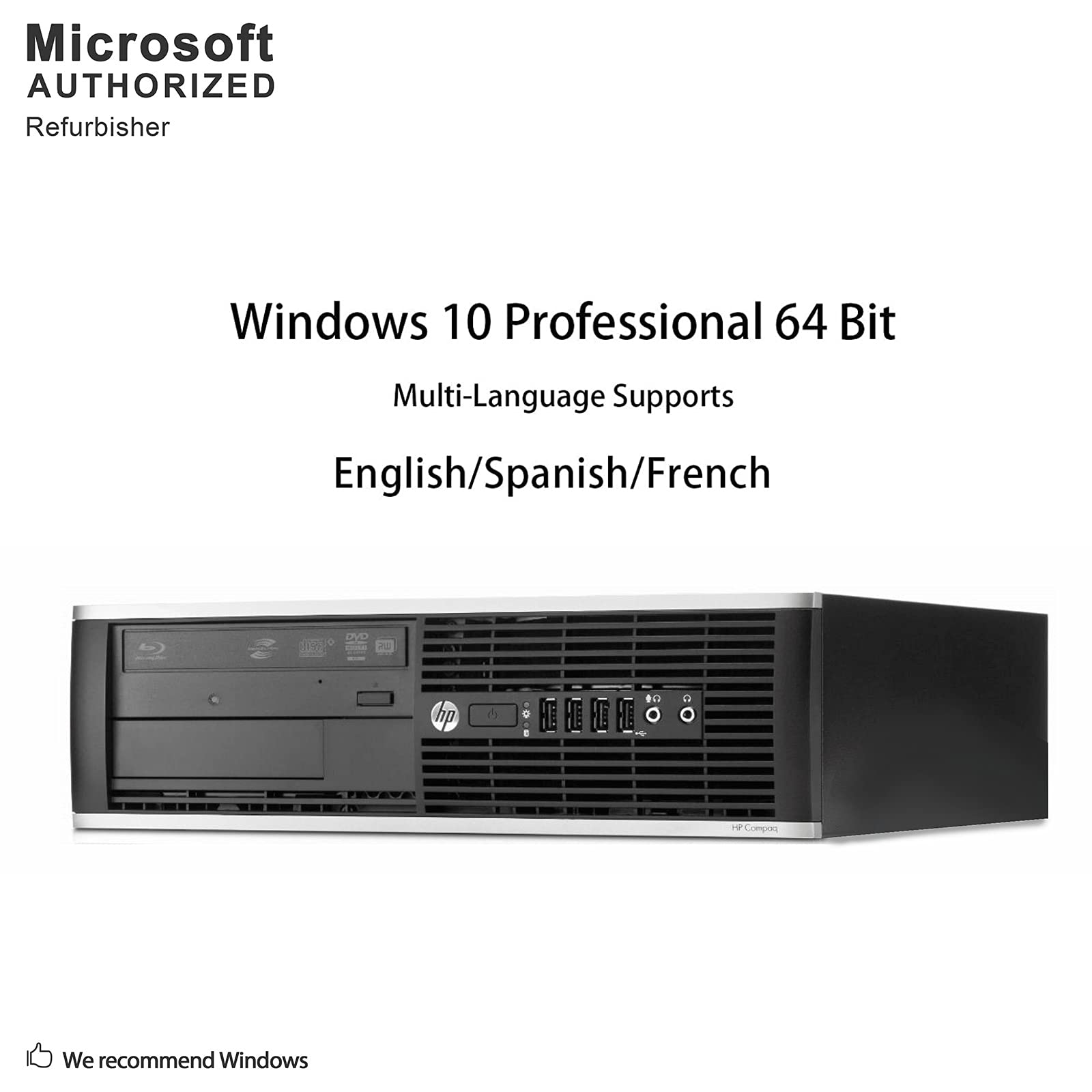 HP Elite Desktop Computer - Intel Core i5 3.2GHz, 8GB RAM, 500GB HDD, WiFi, Windows 10 (Renewed) with 19