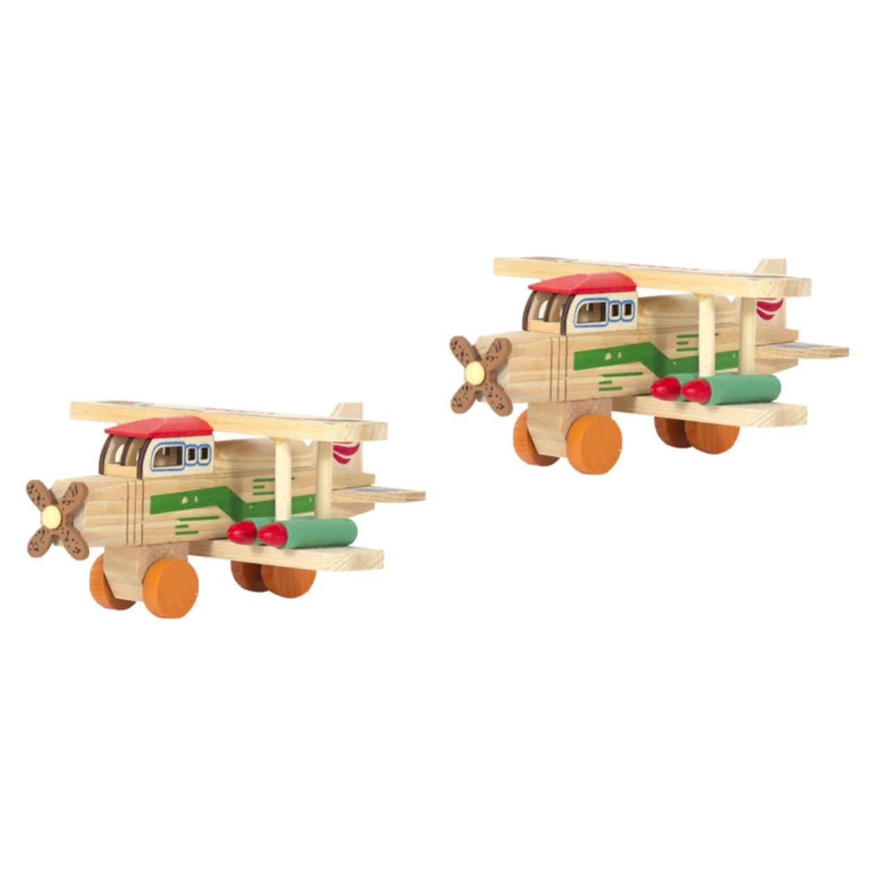 Vintage Wooden Airplane Paperweight - Home & Office Decor Puzzle Gift