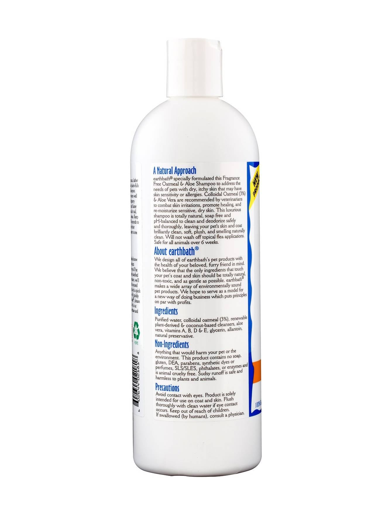 Earthbath Oatmeal & Aloe Scent Free Pet Shampoo for Dogs & Cats - 16oz & 1 Gallon Sizes - Soothes Itchy, Dry Skin - Perfect for Bath Time & Grooming Sessions